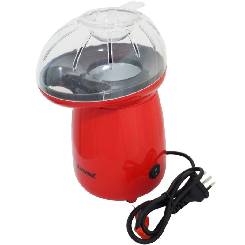 Pipoqueira Elétrica Sem Óleo Ar Quente Natural 1200W Derrete Manteiga Medidor Vermelha Amvox APC 027 - 220V