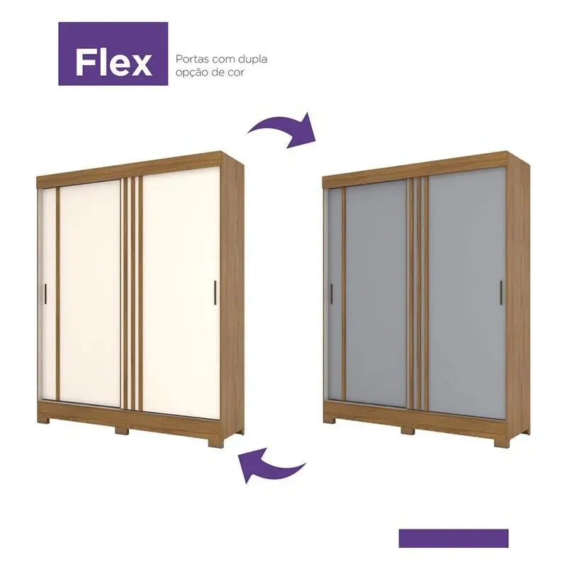 Guarda Roupa/Roupeiro B353 2 Portas e 2 Gavetas Flex - Henn Móveis