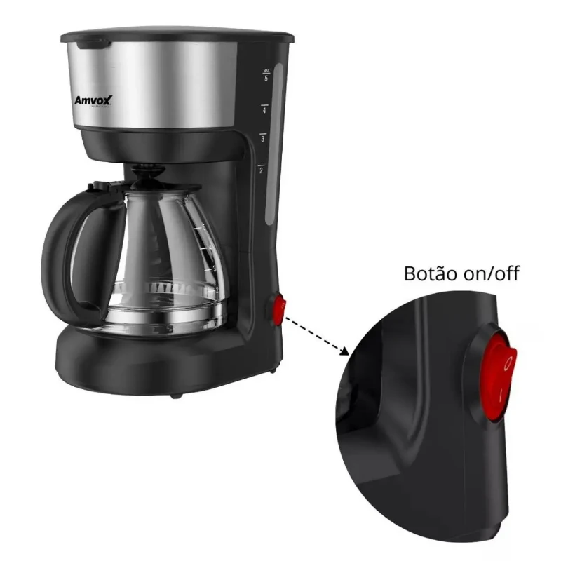 Cafeteira 750ml Amvox ACF227 600W 18 Xícaras