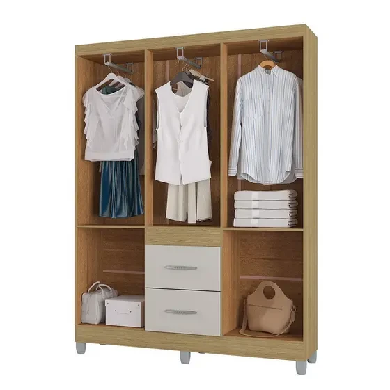 Guarda-Roupa/Roupeiro Poquema Milão 6 Portas 2 Gavetas - Poquema