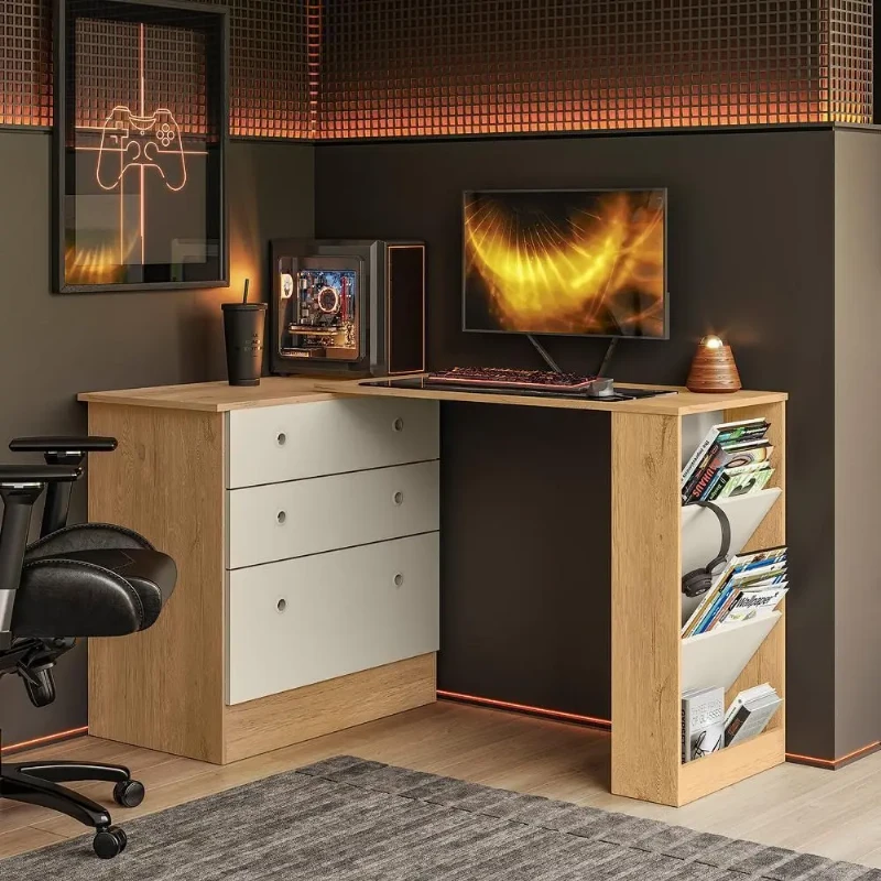 Cômoda com Mesa Giratória Gamer - Qmovi