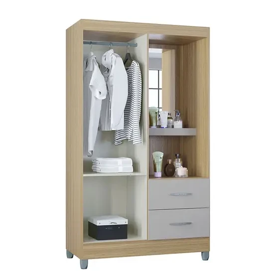 Guarda Roupa/Roupeiro Cordoba 2 Portas 2 Gavetas - Poquema