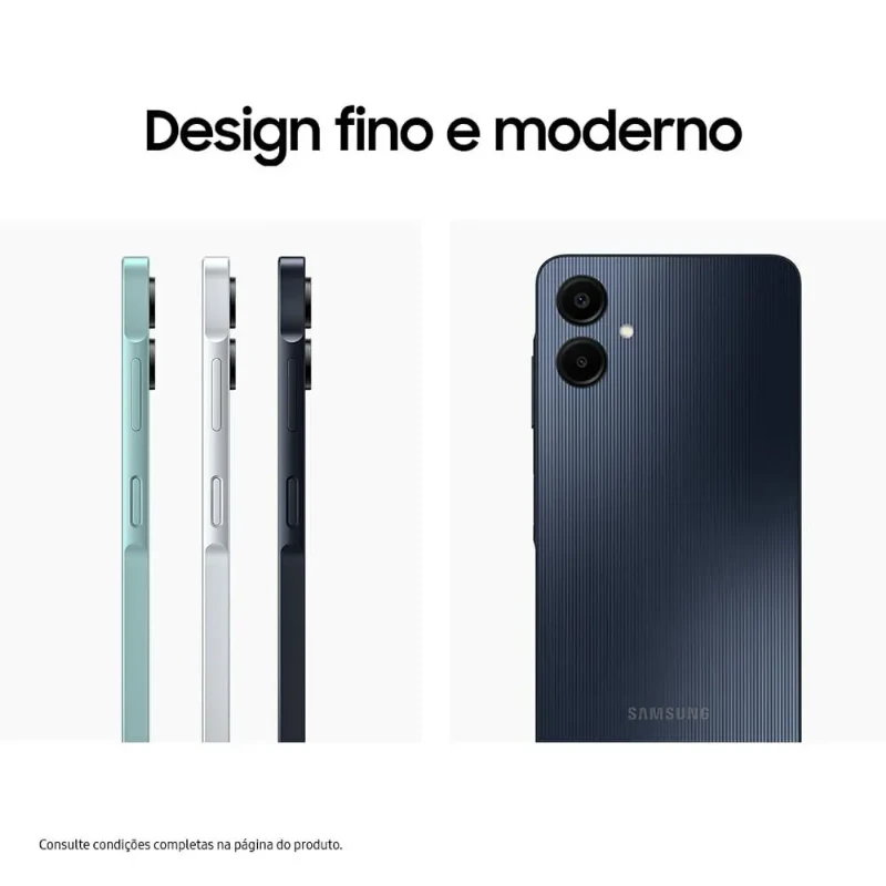 Celular Samsung Galaxy A06 (128GB), 4GB RAM, Tela 6.7", Câm. Traseira 50+2MP, Frontal 8MP