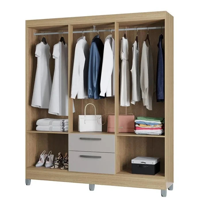 Guarda Roupa/Roupeiro Multi 6 Portas 2 Gavetas - Poquema