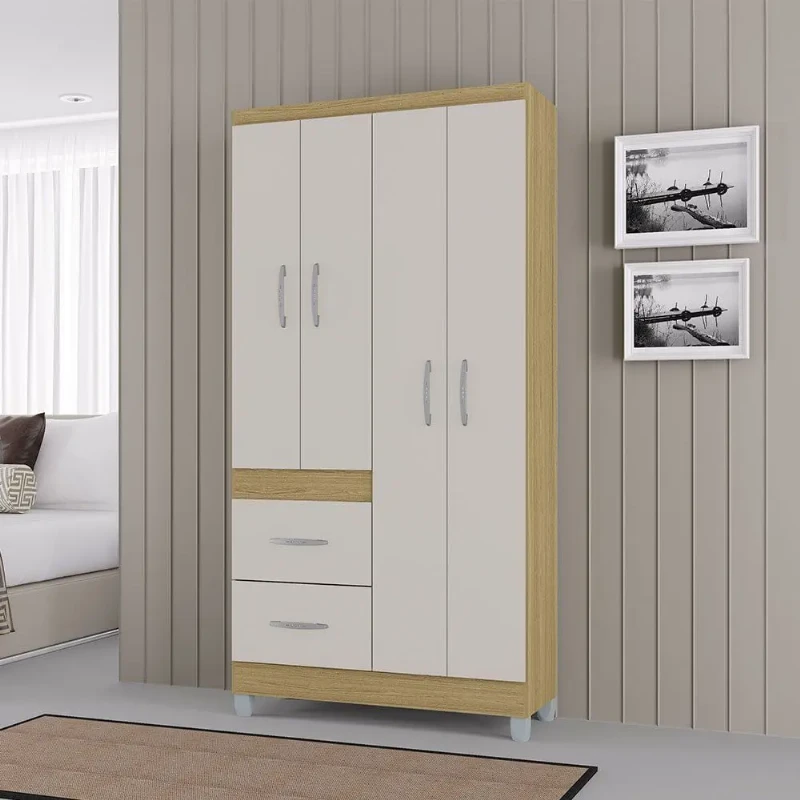 Guarda Roupa/Roupeiro Solteiro Milão 4 Portas - Poquema