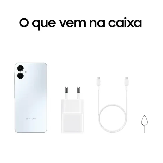 Celular Samsung Galaxy A06 (128GB), 4GB RAM, Tela 6.7", Câm. Traseira 50+2MP, Frontal 8MP