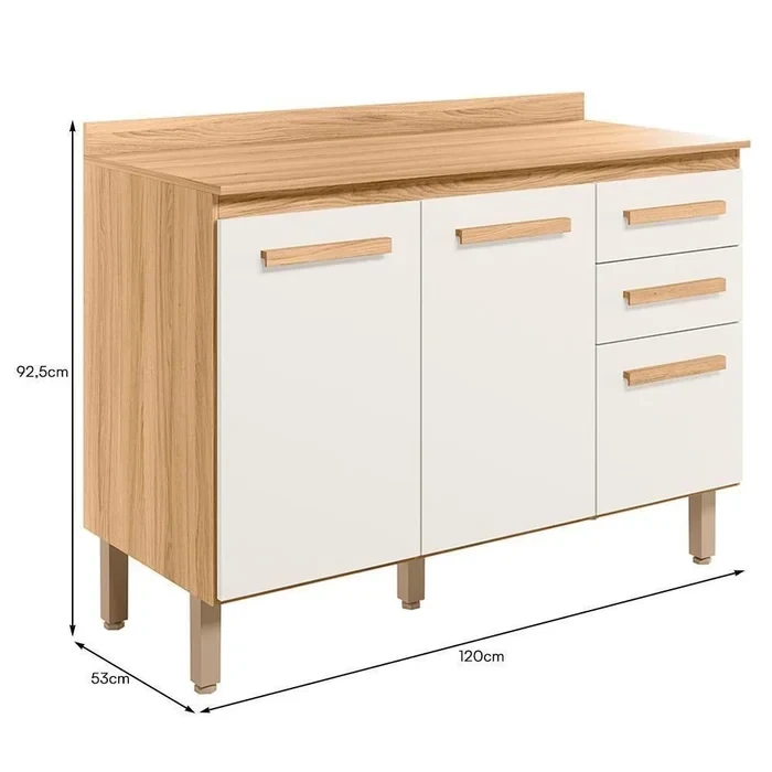 Balcão Intenza 2 Gavetas e 3 Portas - Nicioli