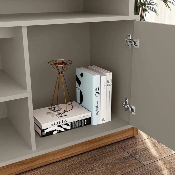 Rack Bancada Montana com Painel Real Grigio para Tv de até 65" - Mobler