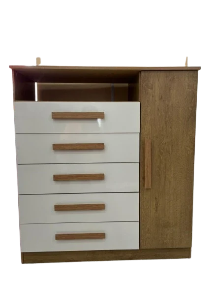 Cômoda Vicenza Gaveteiro Organizador Quarto 1 Porta 5 Gavetas - Atualle