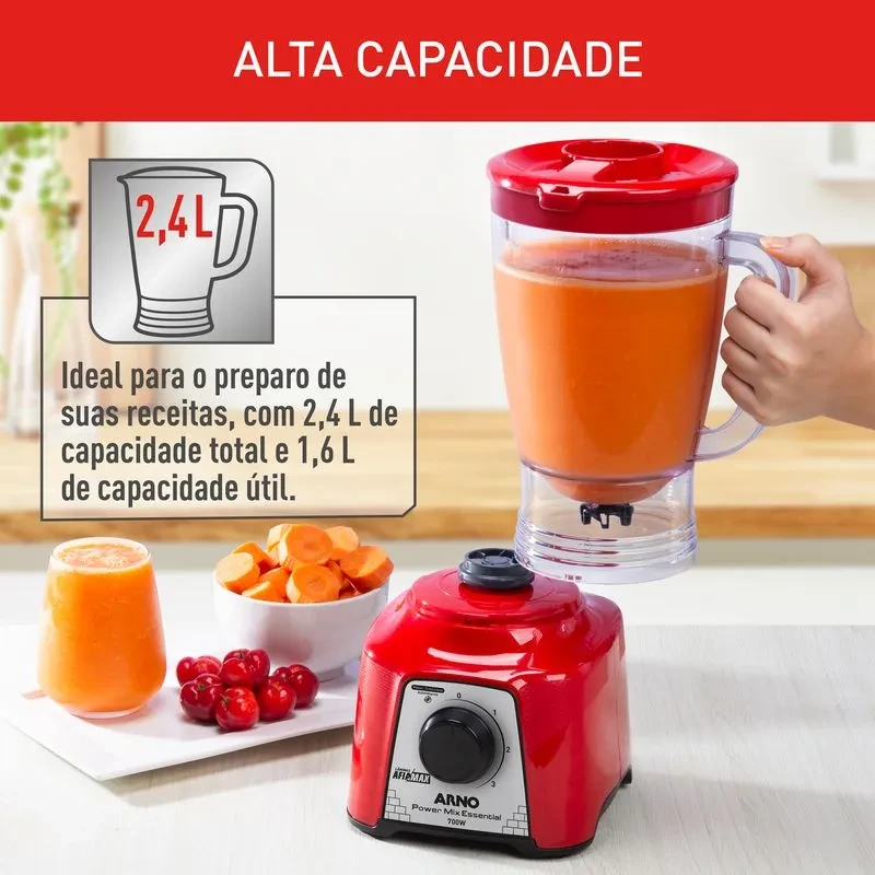 Liquidificador Arno Power Mix Essential Vermelho LQ18