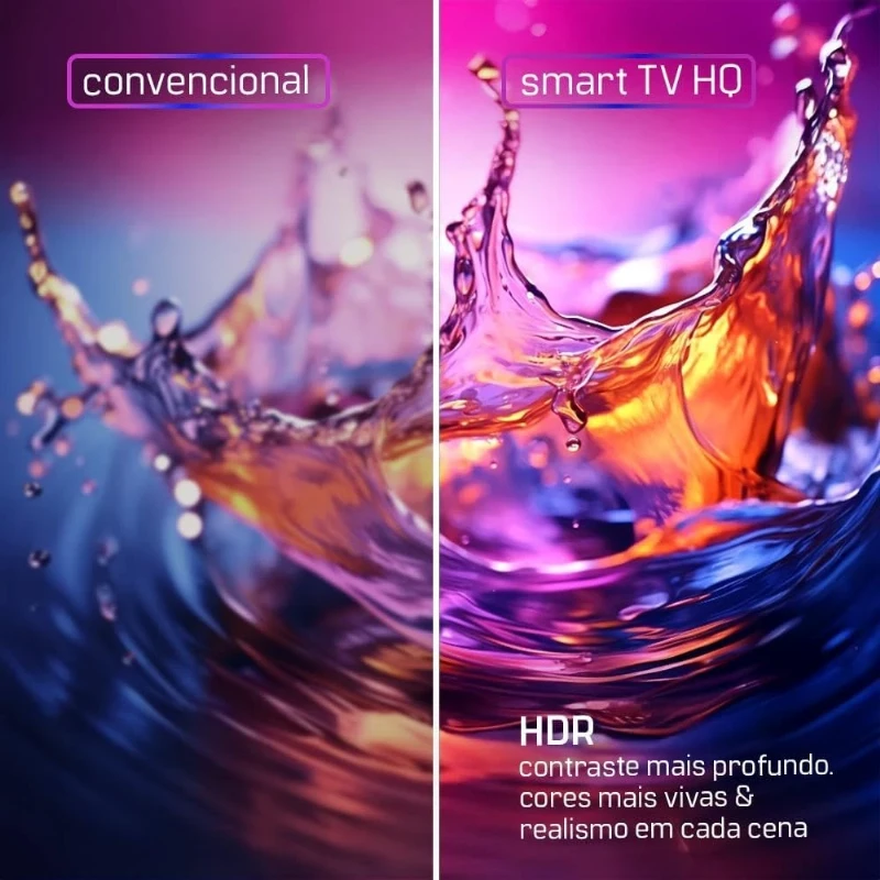Smart TV LED 50 Polegadas HQ 4K HQS50NKHM com Conversor Digital Externo 3 HDMI 2 USB WI-FI Android 11