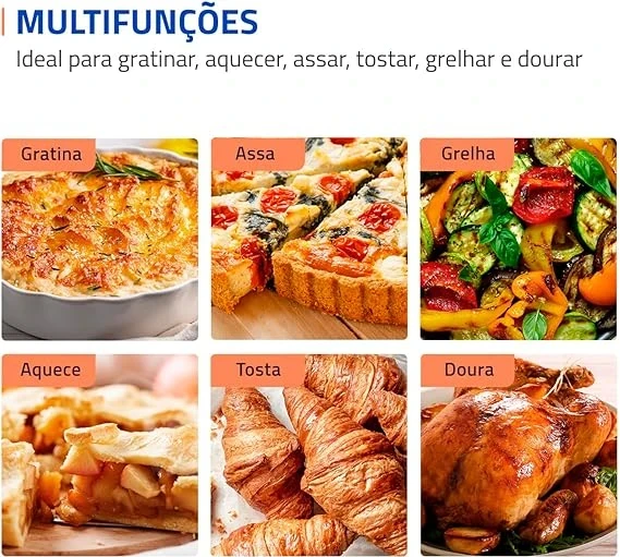 Forno Elétrico de Bancada Mondial com Timer 42L - Preto Family II FR-42