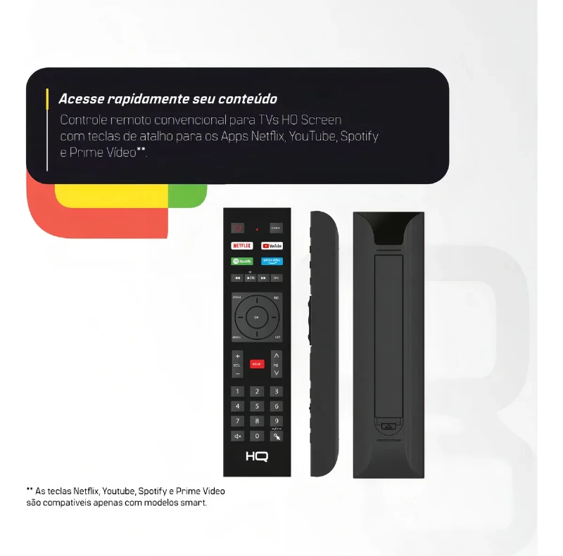 Smart TV HQ 32" HD tela sem Bordas Sistema Android Design Slim HQS32NKHM