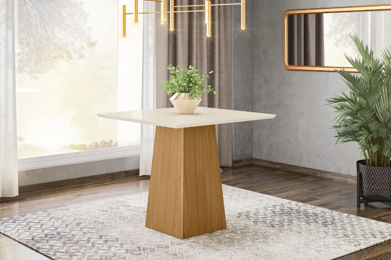 Sala de Jantar Mesa Dora 90x90 cm S/vidro Cadeiras Mila - Henn