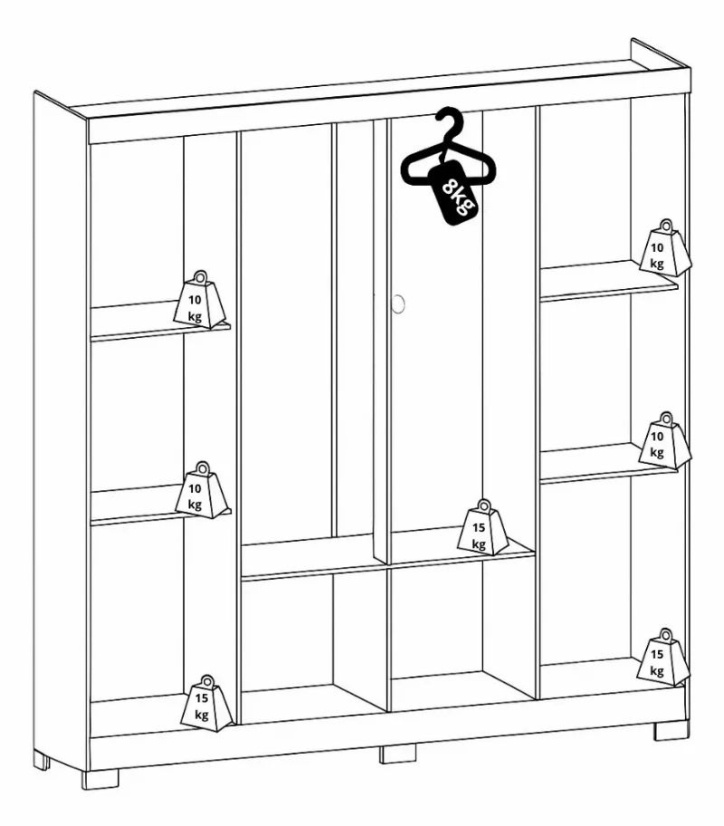Guarda Roupa Casal 8 Portas 4 Gavetas com Pés Itapema Atualle