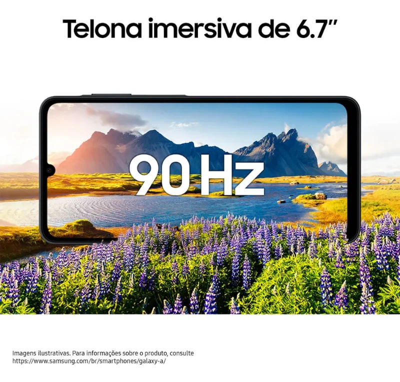 Celular Samsung Galaxy A07 128gb, 4gb, Câmera 50mp, Tela 6.7 , Proteção Ip54, Processador 6nm - Preto