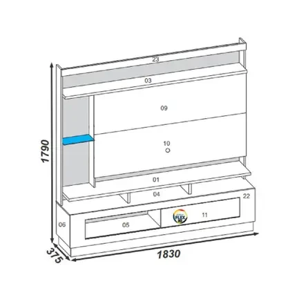 Estante Home Verona Tv até 65 Polegadas - Atualle