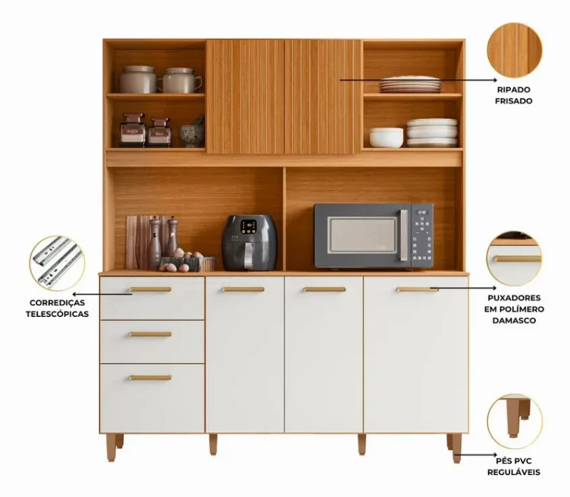 Kit Cozinha Completa Sicília Largo - Poliman