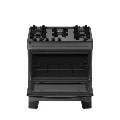 Fogão 5 Bocas Atlas Mônaco Top Glass Mesa De Vidro Bivolt Titanium