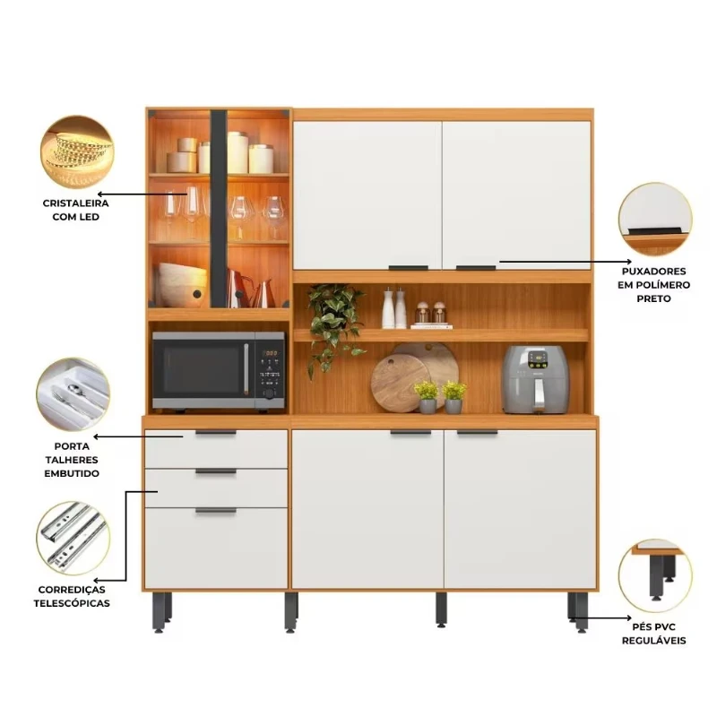 Cozinha Murano 7 Portas 2 Gavetas - Poliman