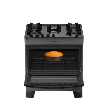 Fogão 5 Bocas Atlas Mônaco Top Glass Mesa De Vidro Bivolt Titanium