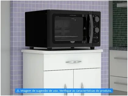 Forno de bancada elétrico Dako Supreme Preto 44 litros com grill dourador - 220v