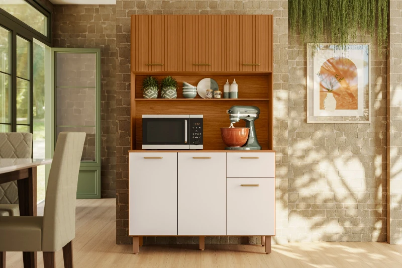 Kit Armário Cozinha New Livia 6 Portas - Poliman