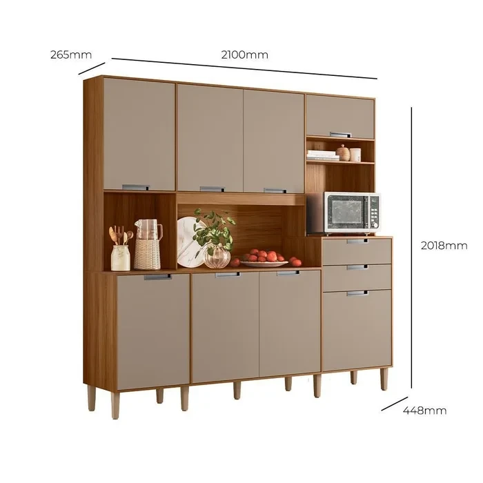 Cozinha Compacta Iúna 8 Portas 2 Gavetas - Nicioli