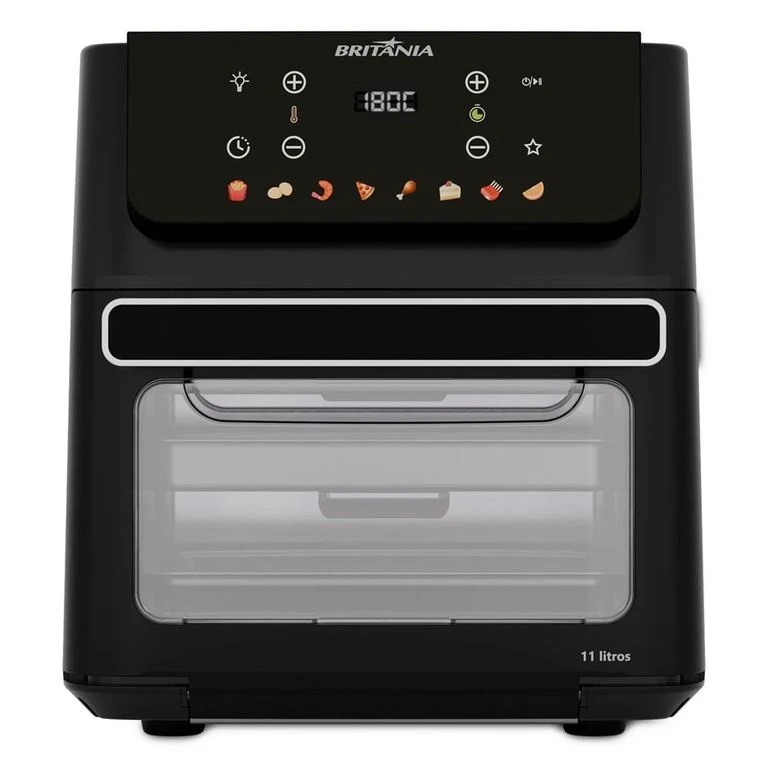Fritadeira Air Fryer Forno Britânia BAF11A 11L 1800W Preto 220V - Britânia